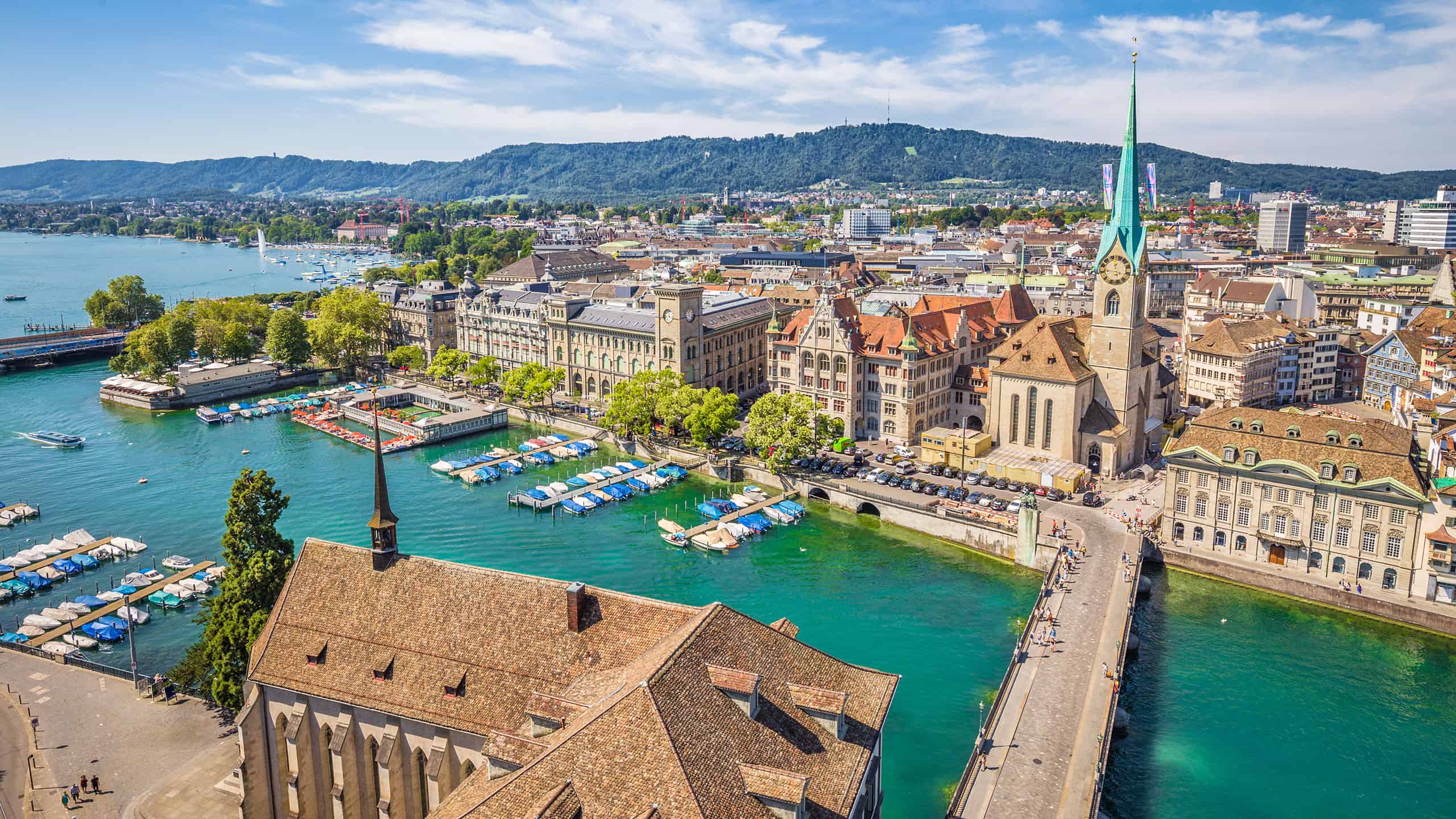 Birds eye view of Zurich